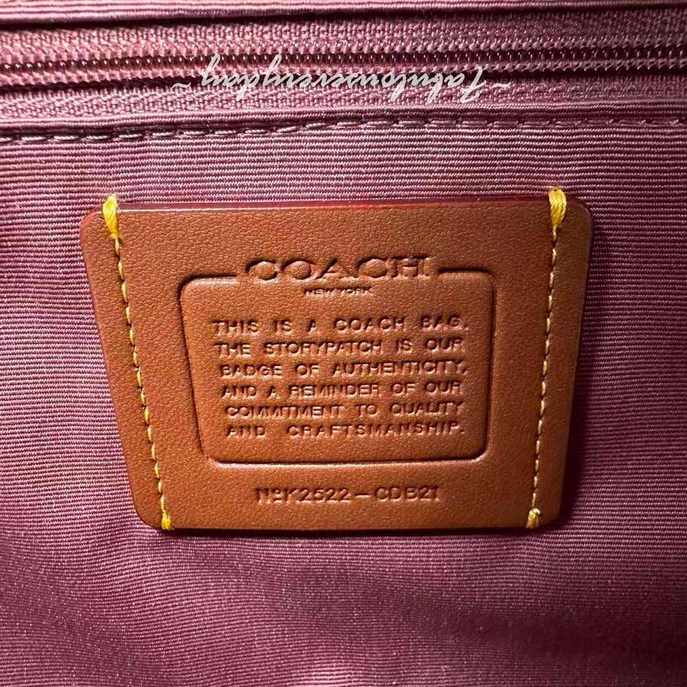 Coach Rowan Satchel Bag Signature Canvas With Heart Charm CDB21 Sand/Peony NWT - Picture 8 of 8